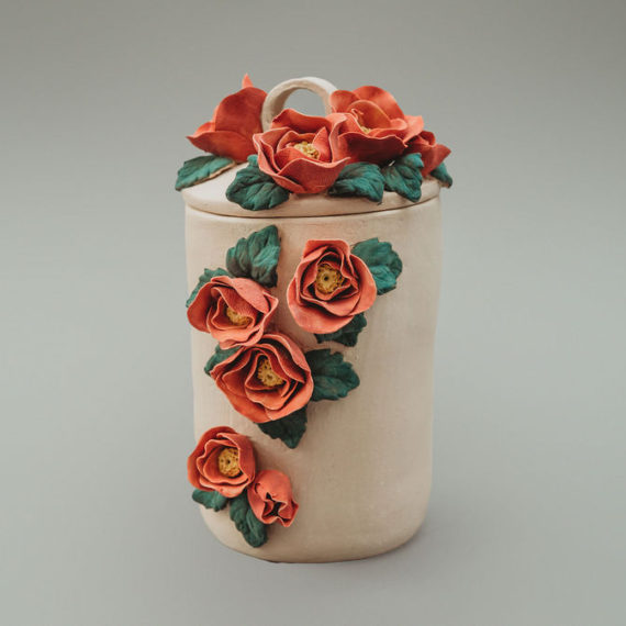 Lidded Urn with Roses